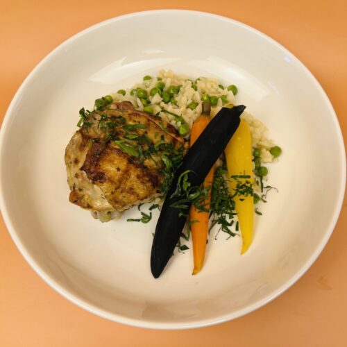 Risi e Bisi risotto rainbow carrots