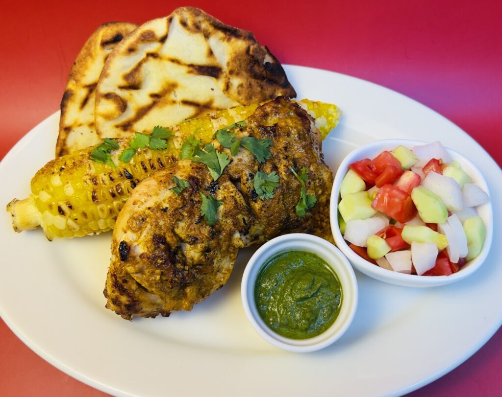 kachumbar salad tandoori chicken street corn